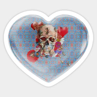 Skull Flower Power III Sticker